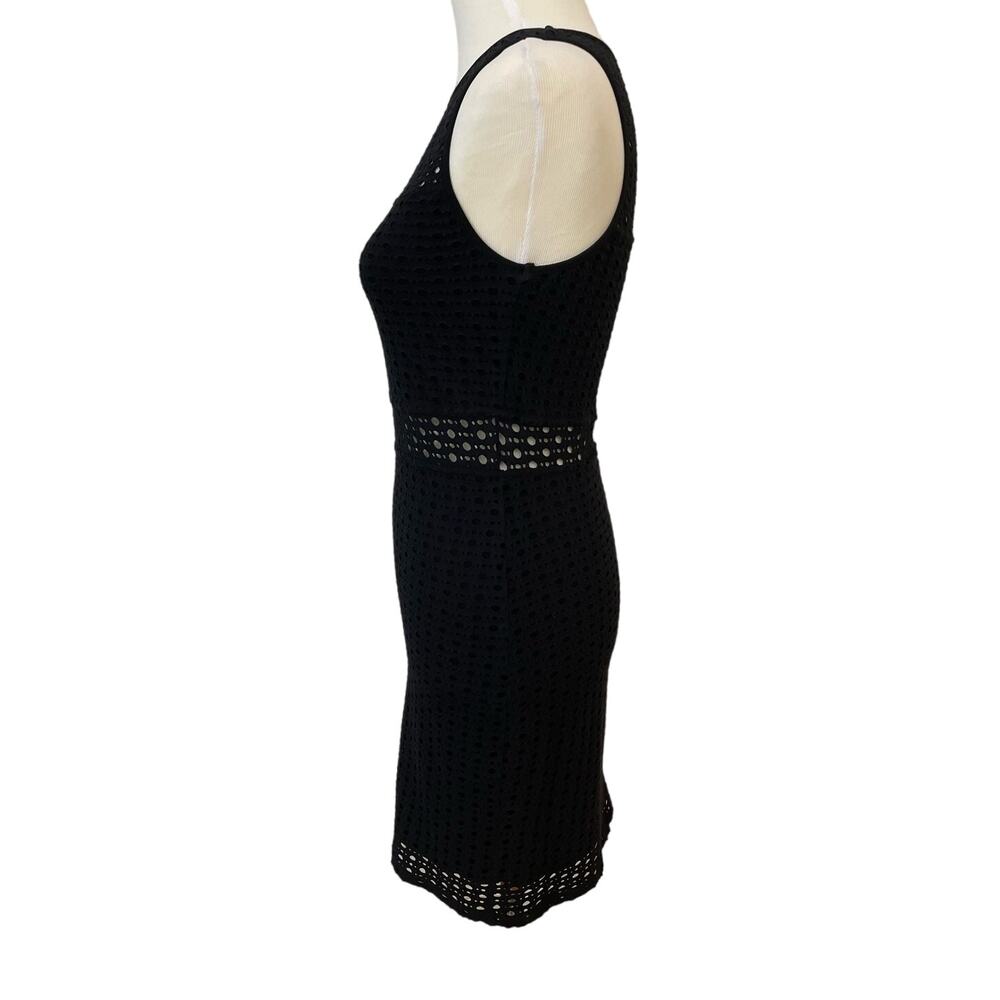 Aqua Black Eyelet Lined Dress Size L EUC - Picture 4 of 8